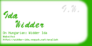 ida widder business card